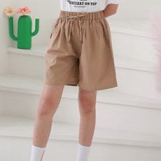 女童透氣亞麻四分短褲