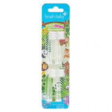 brush-baby 聲波電動牙刷替換刷頭 Set 4入, WildOnes系列, 0-10歲適用, BabySonic, 1組