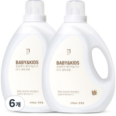 살림백서 베이비 앤 키즈 아기 세탁세제 1950ml, 1.95L, 6개