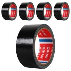 iQIHAN 다다 고점도 강력 면 테이프 50mm x 20m, 검정색, 5개