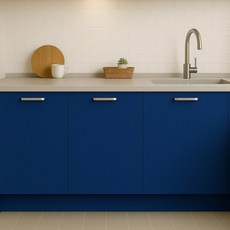 DEKOREA 家具水槽冰箱防水黏貼式貼膜 L號, 藍色(SOLID L 596)