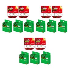 쓰리엠 스카치 테이프 18mm x 15m 581 2p + 매직 리필 18mm x 15m 3p, 투명, 3세트