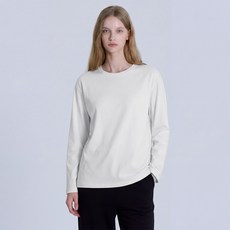BASIC HOUSE 女款40支棉寬鬆圓領長袖T恤 LATS0207