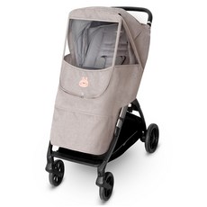 Manito 嬰幼兒用麻灰色布章Oyster3專用嬰兒推車罩, 兔子米色, 1個