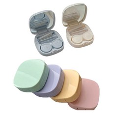 피어니스트 라운드 거울 렌즈 케이스 6종 세트, 하늘, 핑크, 화이트, 퍼플, 그린, 옐로우, 1세트