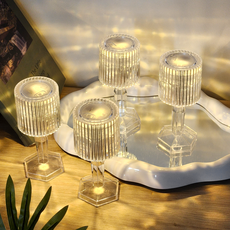 Nize 水晶圓形百褶迷你氣氛燈 4入, 單色