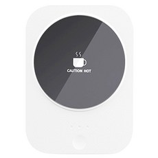 ANTIAN 重力感應智能恆溫加熱杯墊 50°C/55°C/60°C 三檔保溫 15 x 11.5 x 1cm 白色, 單一商品