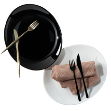 Luminarc 樂美雅 Friends Time 牛排盤 2件組, 1套, 單品, 白色 + 黑色