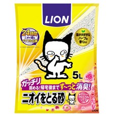 LION 獅王 超凝結除臭貓砂 花木香, 礦物質, 強力除臭, 5L, 1袋