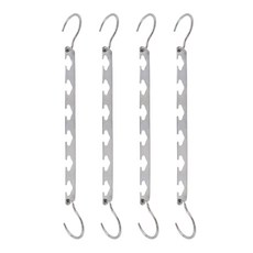 HANEE 窄空間省空間衣架 縫隙衣架, 銀色黑桃, 4個