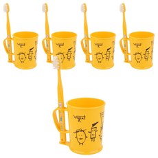 WEDENT 威登 孩童牙刷杯具組 3~5歲用, 黃色, 1組, 5組