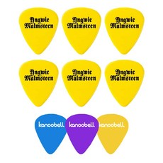 Dunlop Yngwie Malmsteen 簽名款黃色吉他撥片+Kanobell 撥片 3片, 6個