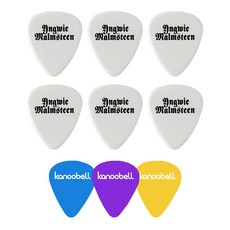 Dunlop Yngwie Malmsteen 簽名款白色吉他撥片+Canovel 撥片 3片, 6個