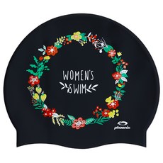 Phoenix 設計款矽膠泳帽 Flowering, Flowering 黑色, 1個