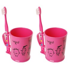 WEDENT 威登 兒童青少年漱口杯組 粉紅色 8-11歲用, 2套