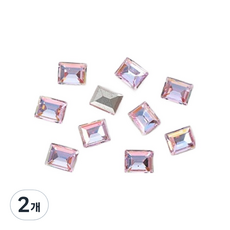 Beauty Flow 極光粉色美甲水鑽 V形切割 線條寶石飾品 8 x 10mm 10入, 2個, A6 方形