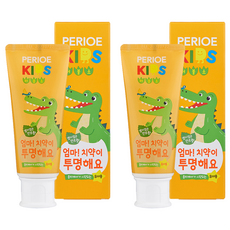 페리오 키즈 저불소 엄마 치약이 투명해요 스텝2 치약 민트향, 2개
