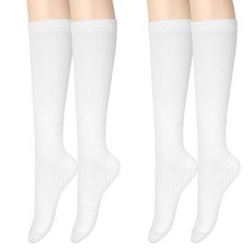 코지라벨 흘러내림방지 논슬립 니삭스 양말 2켤레, 화이트, 2개