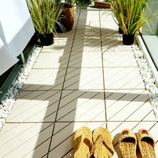 Im Home Living 自由搭配自立式甲板瓷磚, 象牙, 9個