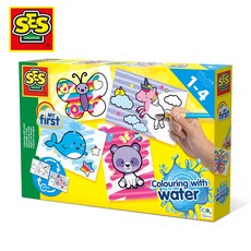 SES 神奇水畫系列 奇幻動物 Set, 1歲以上適用，包含水畫卡片4張/畫筆, #14454, 1盒