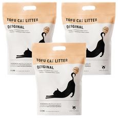 AMO PETRIC 愛摸 天然大豆纖維貓砂 6L, 天然豆香味, 強力凝結, 2mm顆粒, 2.5kg, 3袋