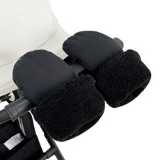 my little daisy 嬰兒車推車防寒手套雙手組, 黑色, 1套