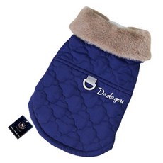 DING DONG PET 北歐風寵物絎縫毛領背心, 海軍藍, 1件