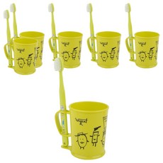 加寬兒童初中刷牙杯套裝石灰 3-5 歲, 6組