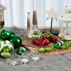 Outing 聖誕樹亮面裝飾品 25入組, 蘋果綠, 1套