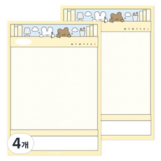 DONNAANDFRIENDS 日常便條紙 A5, 4個, 純棉與核桃學習, 100入