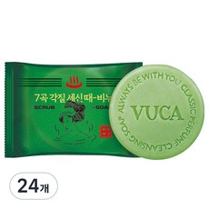 뷰카 7곡 뽀득뽀득 각질 세신 때비누 프레쉬향, 100g, 24개입