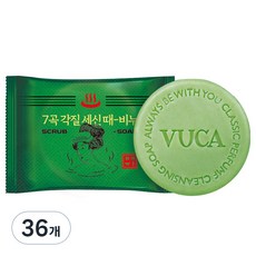 뷰카 7곡 뽀득뽀득 각질 세신 때비누 프레쉬향, 100g, 36개입