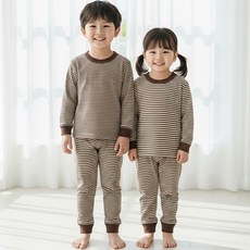 Kids Day 蜜桃絨條紋家居服上下套裝