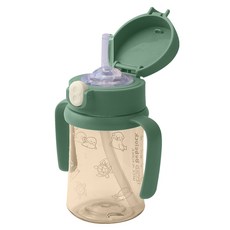베베락 국내 제조 아이와 PPSU 원터치 빨대컵, 210ml, 1개, 딥그린