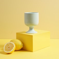 BOWLBOWL 素色高腳杯 400ml, 天藍色, 1個