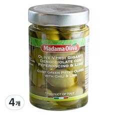 MADAMA OLIVA 去核巨大哈爾基季基橄欖 辣味與青檸, 4個, 290g