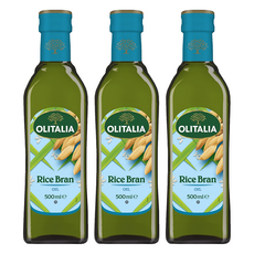 OLITALIA 奧利塔 玄米油, 含γ-穀維素 提供天然營養, 富含膳食纖維 植物固醇成分, 油質穩定 耐高溫 低油煙, 500ml, 3瓶