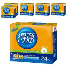 得意 優質抽取式衛生紙 100張, 24包, 6袋