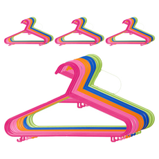 bebehook 嬰幼兒基本款簡約衣架組, 萊姆, 粉紅色, 藍色, 橘色, 亮粉色, 60個