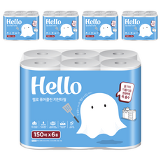 Hello Tissue 純淨廚房紙巾 150抽, 6入, 5個