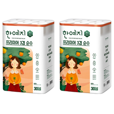 한예지 프리미어 3겹 순수 화장지, 30m, 30롤, 2개