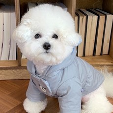 寵物連帽鋪棉外套 00164, 藍色, 1個