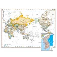 地圖工廠 覆膜世界地圖 白色 + 全國地圖, 1個