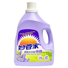 妙管家 濃縮洗衣精, 中性溫和, 強效去汙, 薰衣草香, 4kg, 1桶