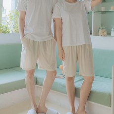 도씨 커플용 냉감 체크 5부 잠옷 바지 D3955 2p