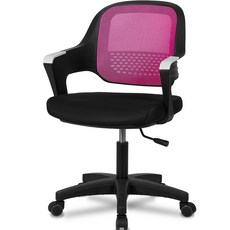 체어클럽 쿠보 메쉬의자, 블랙바디 핑크