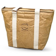 Leadhome 微笑杜邦紙便當袋 午餐袋 手提保溫保冷袋 保冷包, 棕色