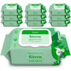 탐사 비비드 아기물티슈 그린 엠보싱 캡형 75gsm, 10개, 70개입