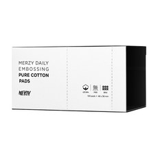 MERZY 日用壓花化妝棉 柔軟棉花製成 親膚不刺激 高溫壓縮不易起毛球, 100片, 1盒