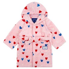 BEBEDEPINO UNDERWEAR 粉色愛心毛絨連帽浴袍 BU44UR301